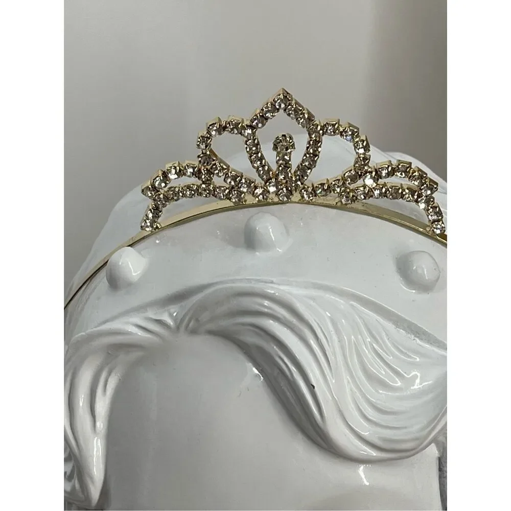 Gold colored cut glass tiara. Prom, special event, wedding .